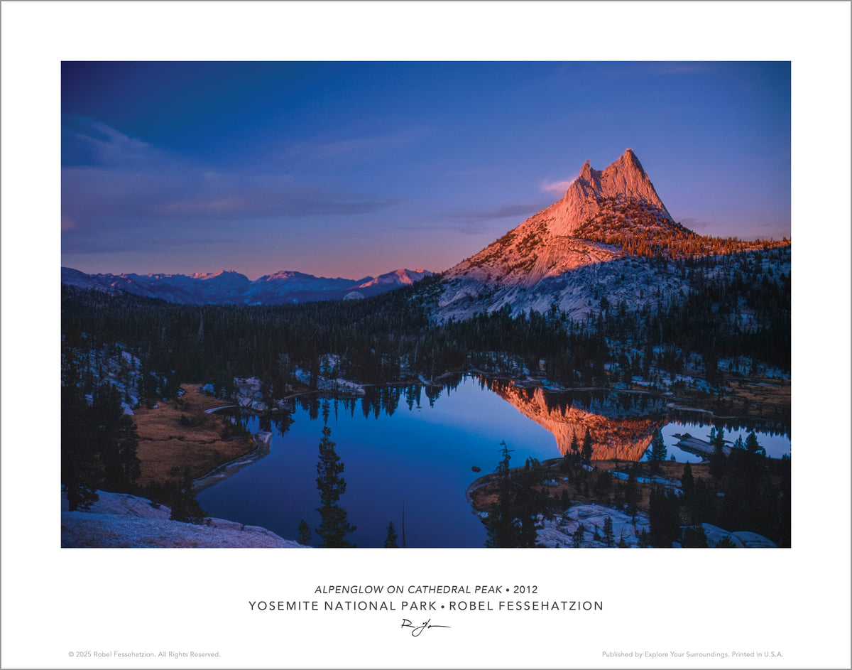 Alpenglow on Cathedral Peak, Yosemite Special Edition Poster