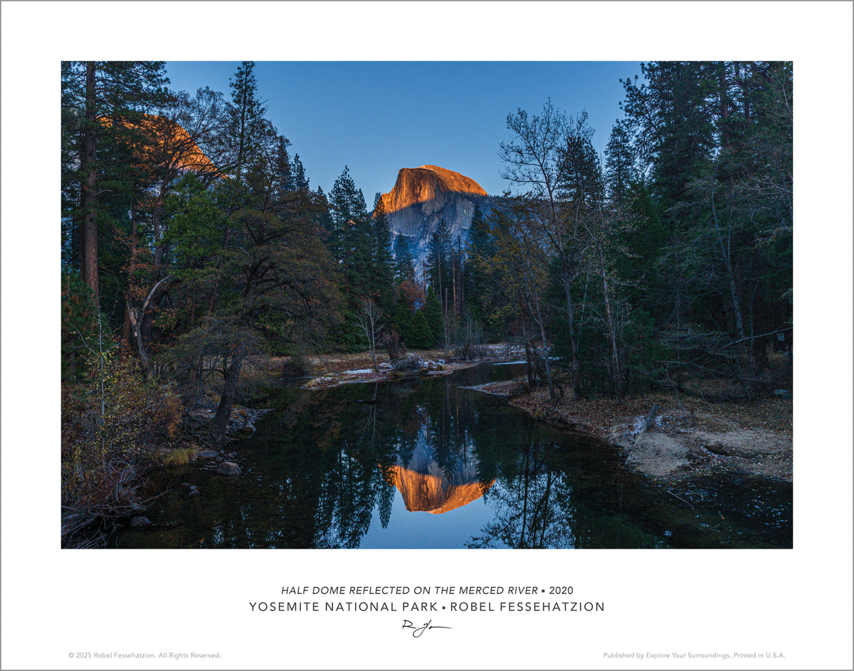 Half Dome Reflected on the Merced River, Yosemite Special Edition Poster